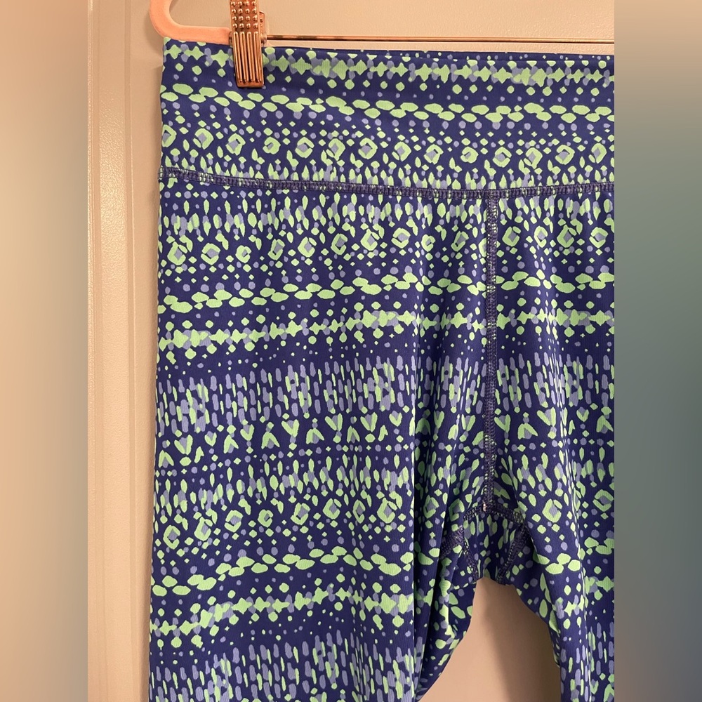 Aerie Leggings with Blue and Green Design - Picture 2 of 5